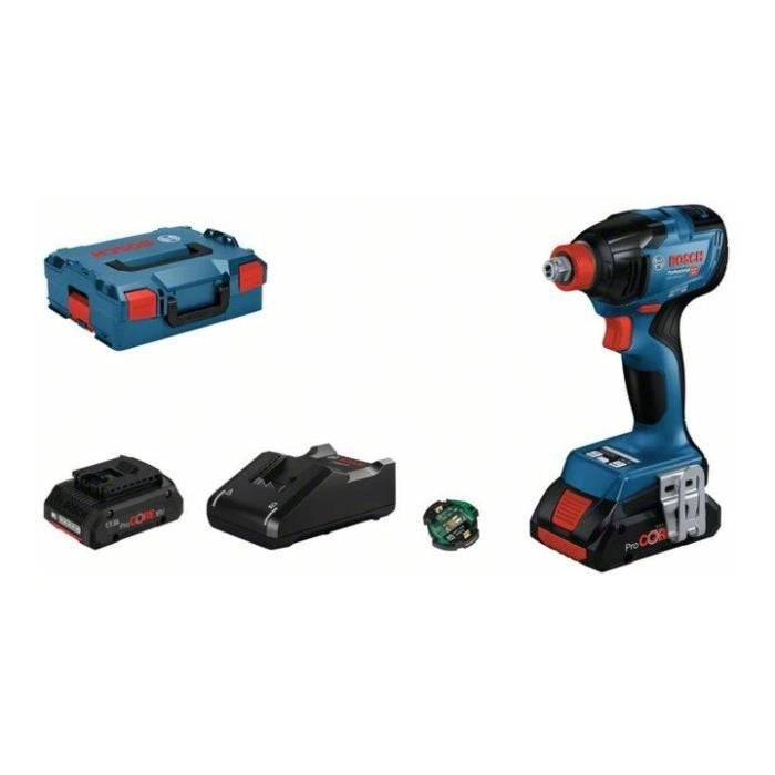 GDX 18V Bosch Professional GDX Chocs Close Watch + 4 Batterie AH + Caricatore, consegnato in L-Boxx