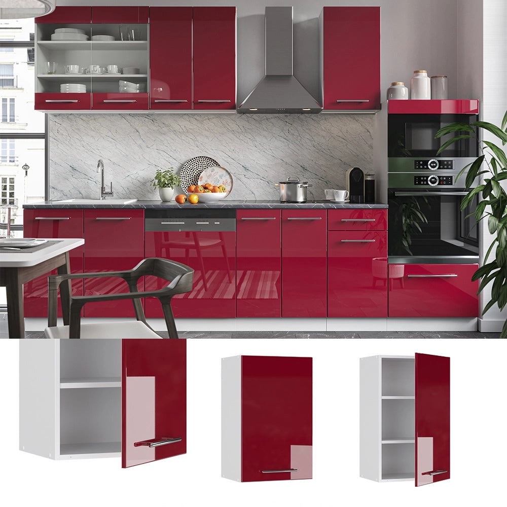 Pensile da cucina Fame-Line Bordeaux lucido/Bianco 45 cm Vicco