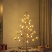 Albero di Natale in legno con supporto Marrone 150 cm