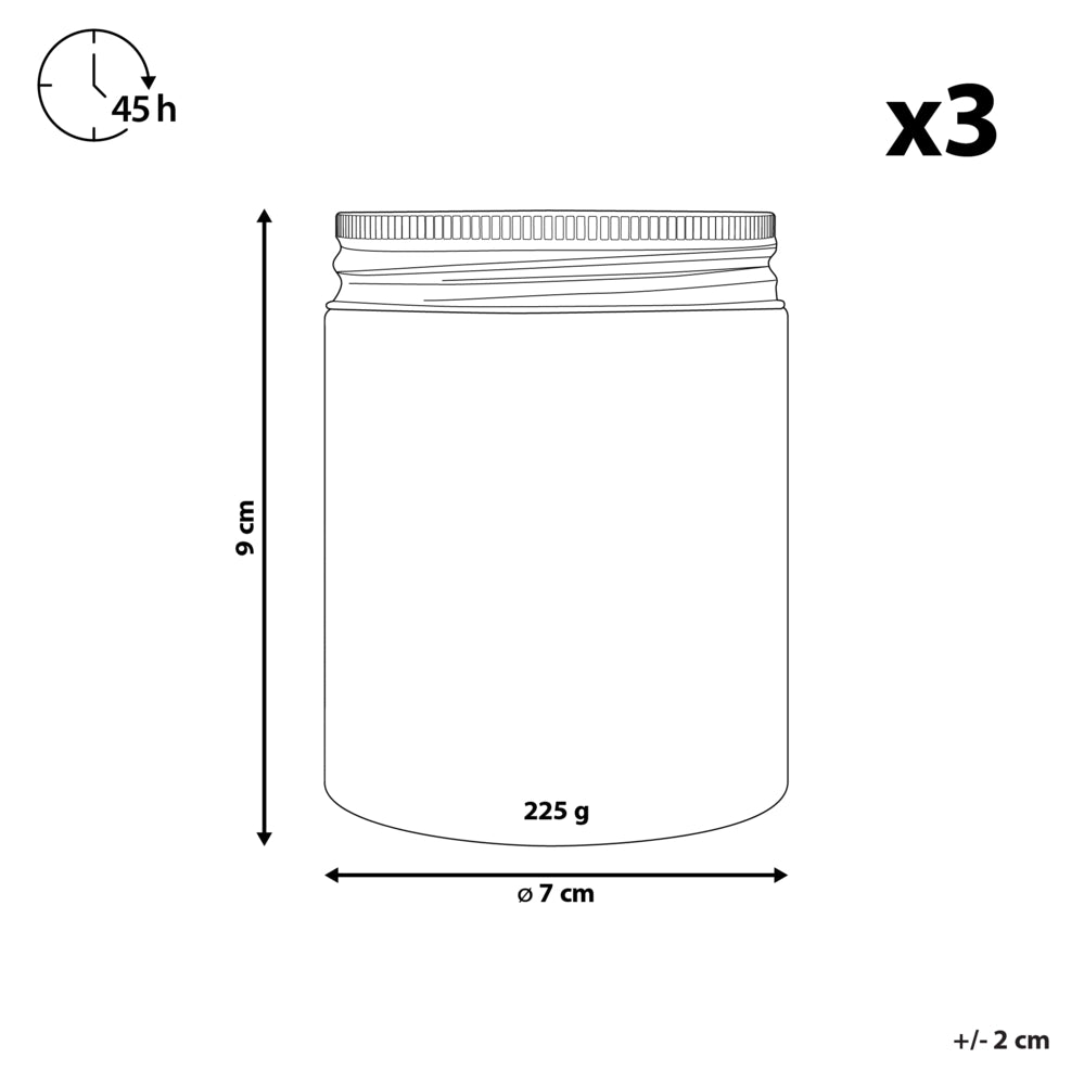 Set di 3 candele profumate multicolore 100% cera di soia stoppino di cotone vetro fragranza tè lavanda gelsomino