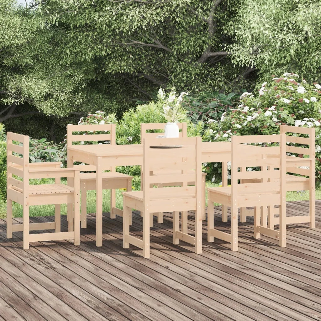 Set da Pranzo da Giardino 7 pz in Legno Massello di Pino 3154707