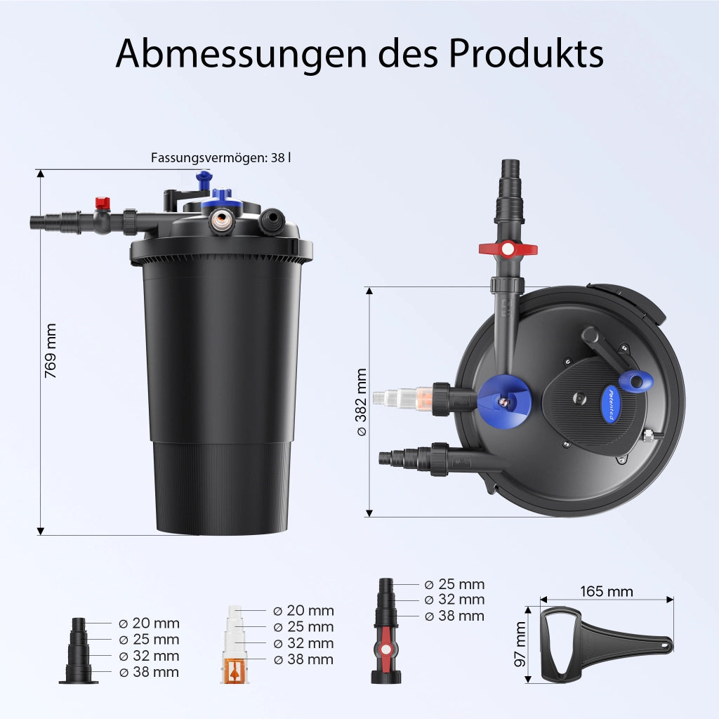 CPF-15000 Filtro a pressione 10.000 l/h e chiarificatore UVC 18W per laghetti fino a 30.000l