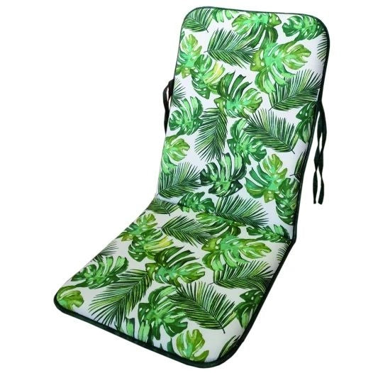 CUSCINO SPALLA ALTA BAHAMAS TROPICAL VERDE PER POLTRONE DA GIARDINO 110X48X2,5XC