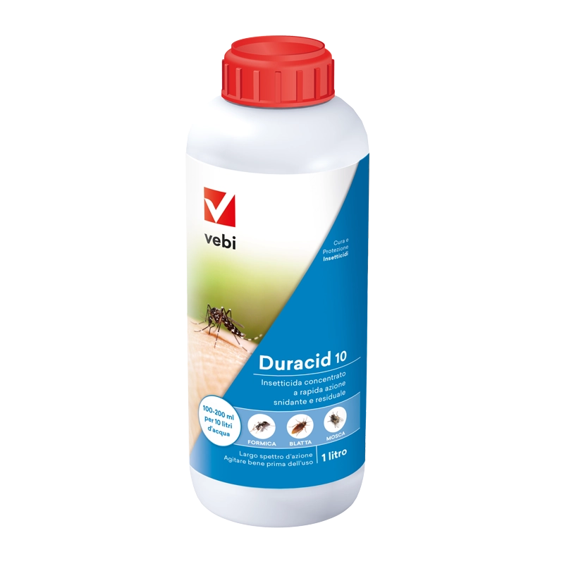 INSETTIDA ambienti DURACID 10 VEBI scafaraggi insetti zanzare 250ML DA DILUIRE