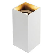 Tower - Applique Squadrato Da Parete Tubolare A Led 6W+6W A Doppia Luce Calda Colore Bianco/Oro