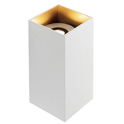 Tower - Applique Squadrato Da Parete Tubolare A Led 6W+6W A Doppia Luce Calda Colore Bianco/Oro