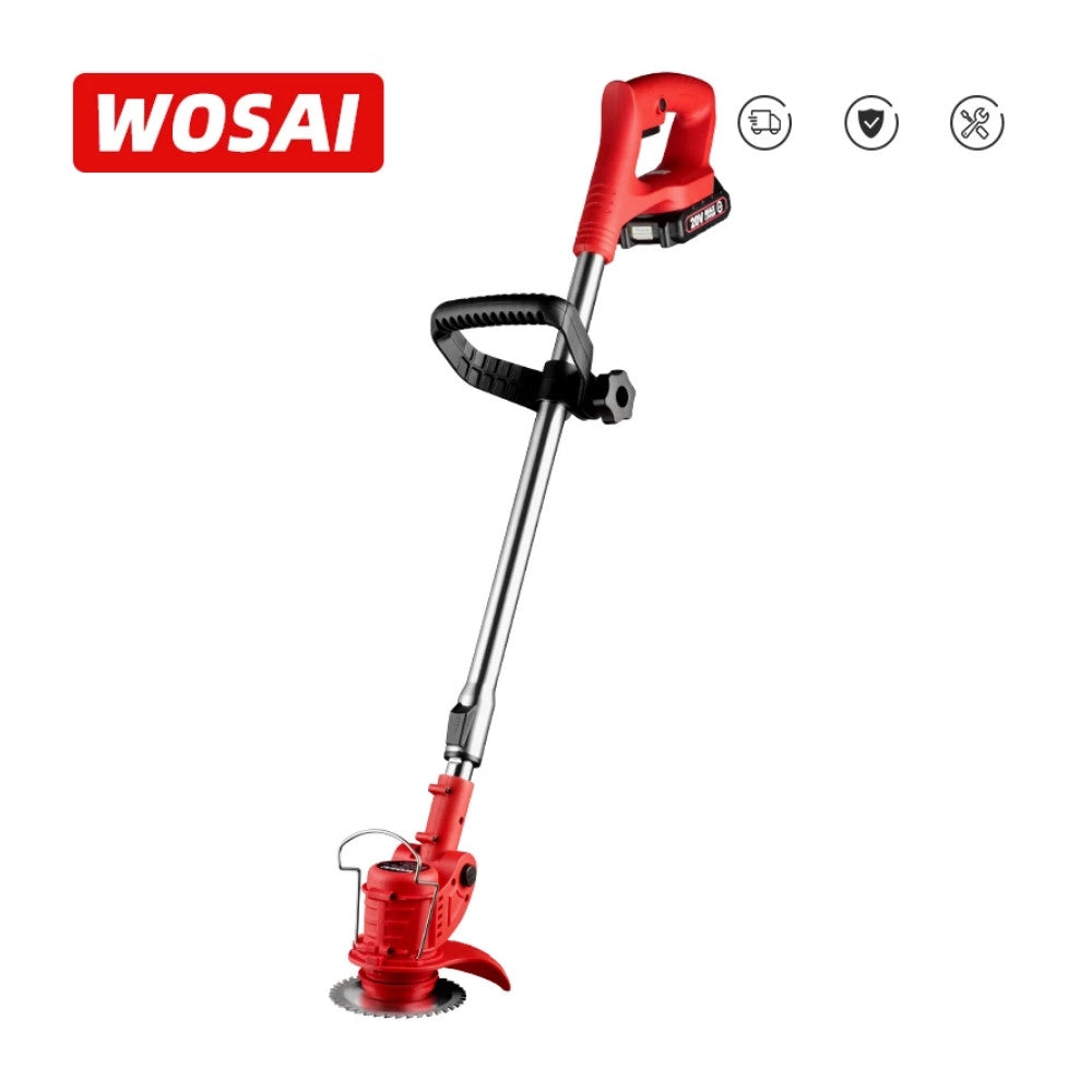 Trade Shop - Tagliasiepi Taglia Erba Rasa A Batteria 21v Con Disco Circolare Asta Telescopica -