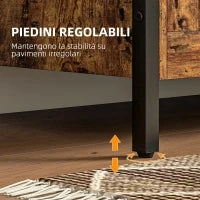 Cassapanca in Legno da 95L Stile Industriale con Coperchio e Cerniera di Sicurezza, 80x40x49cm, Marrone