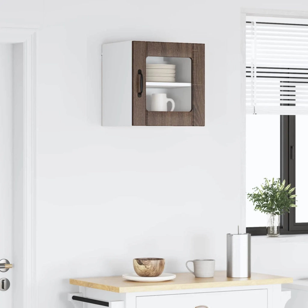 Mobile in vetro da parete LUCCA Rovere Marrone 40 x 31 x 40 cm