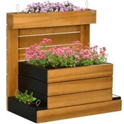 Letto per Piante con 4 Fioriere, Sistema di Autoirrigazione, Resistente alle Intemperie, 79.5 cm x 49.5 cm x 80 cm