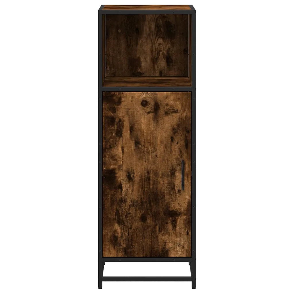 vidaXL Armadietto Bagno Rovere Fumo 35x37,5x100 cm Legno Multistrato