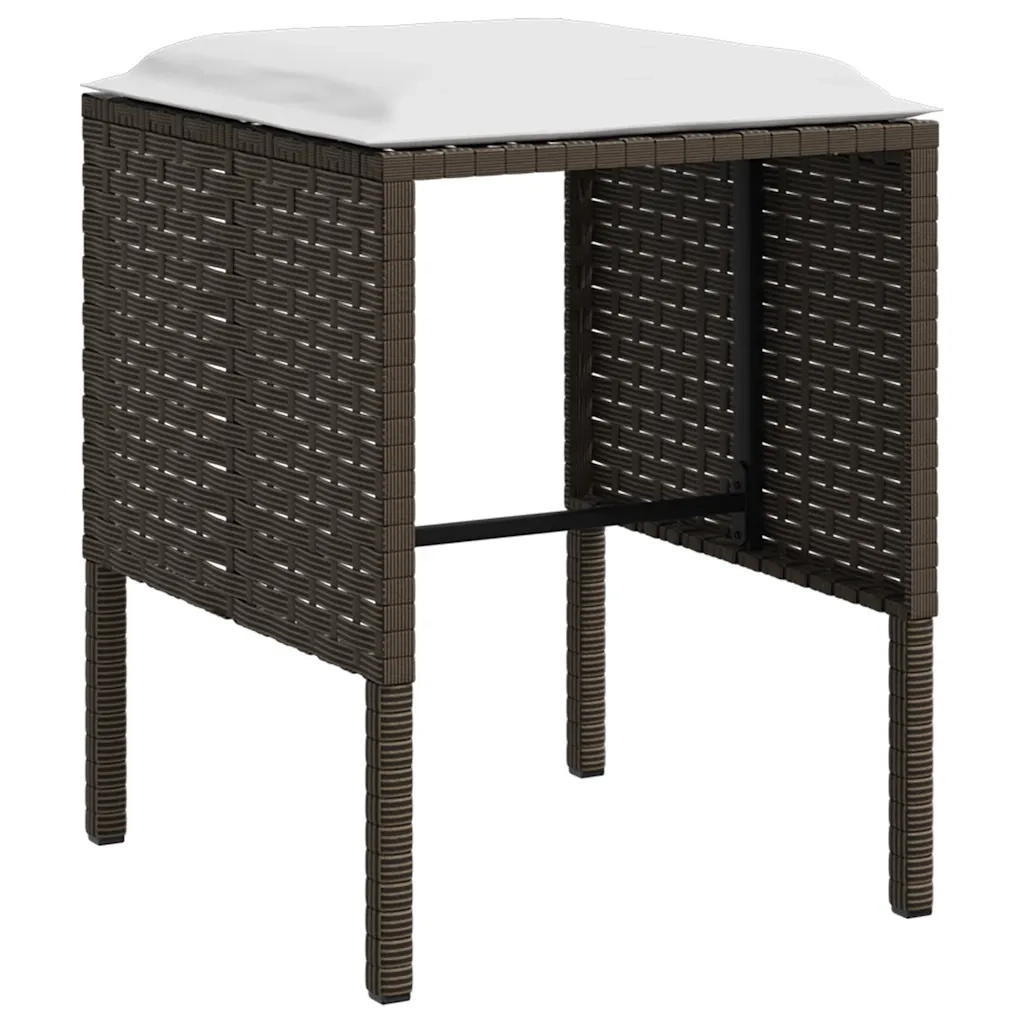 Set Mobili 5 Pz Divano a L con Cuscini in Polyrattan Marrone cod mxl 39500
