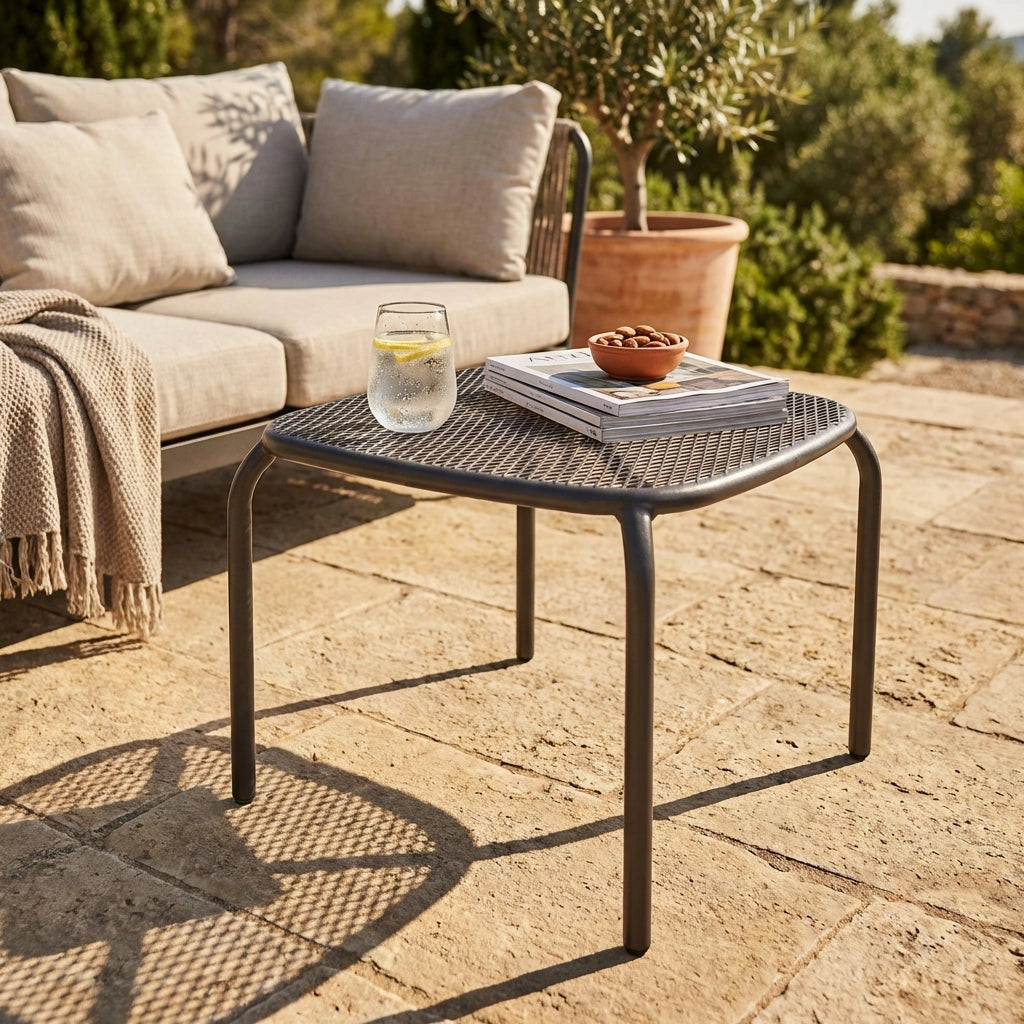 Tavolo da Giardino in Acciaio cm 40x40x43 - DELL
