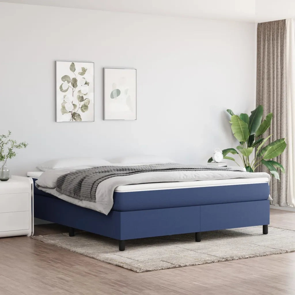 Giroletto a Molle con Materasso Blu 160x200 cm in Tessuto 3144437