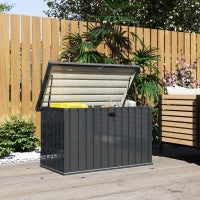 Baule da Esterno da 400L in Acciaio Zincato con Serratura e 2 Chiavi 124x66x72 cm, Grigio Scuro