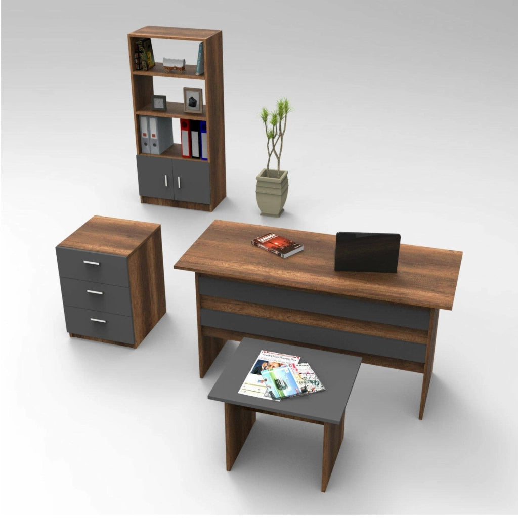 Rebekah, set da Ufficio Modulabile, Marrone Noce