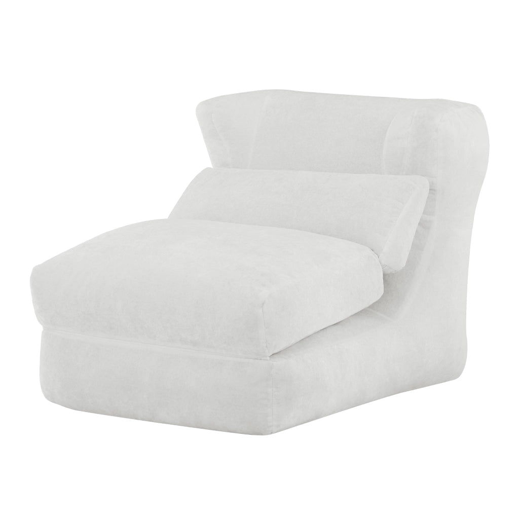 Poltrona convertibile singola con design unico funzione poltrona e chaise longue in schiuma bianco 31 × 31 × 107 cm