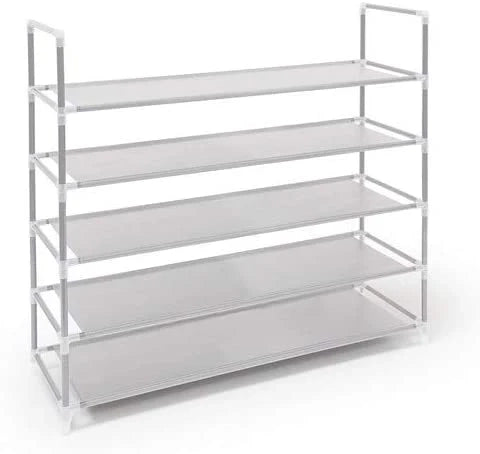 Scarpiera mobiletto portascarpe e portastivali 5 ripiani capienza fino a 25 paia 90,5 cm bianco 13_0001028
