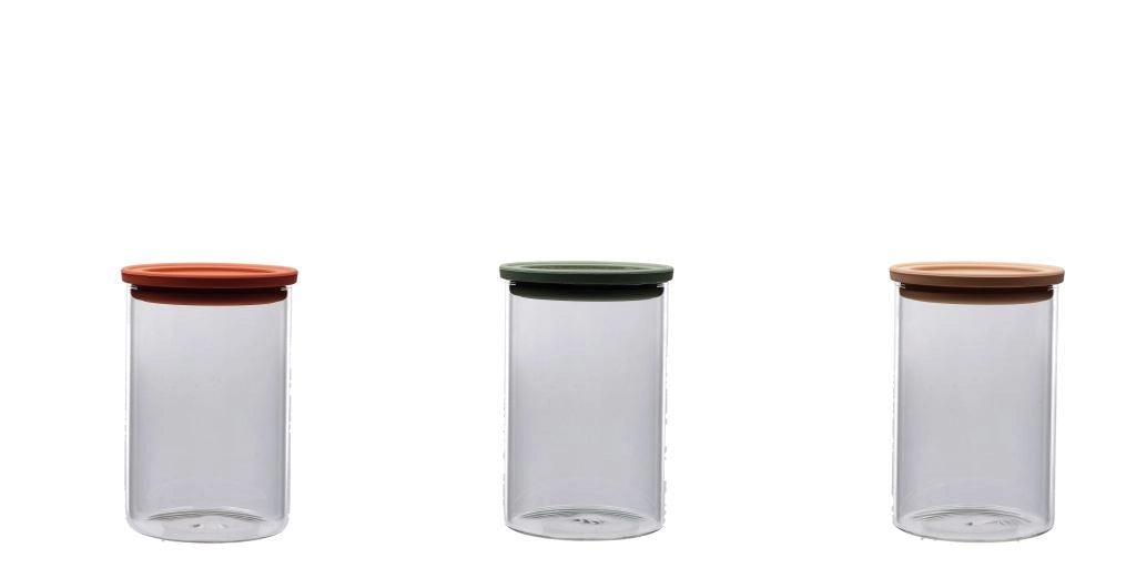 1 Pezzo Barattolo da Cucina in Vetro Borosilicato 16 x 11 cm