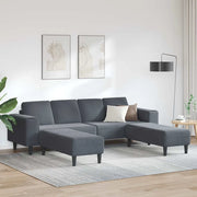 Set di divani 3 pcs Grigio scuro Velluto