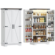 Mobile Cucina con 12 Ripiani ¨C Xylo ¨C Bianco con Luce LED, 60x40x120 cm
