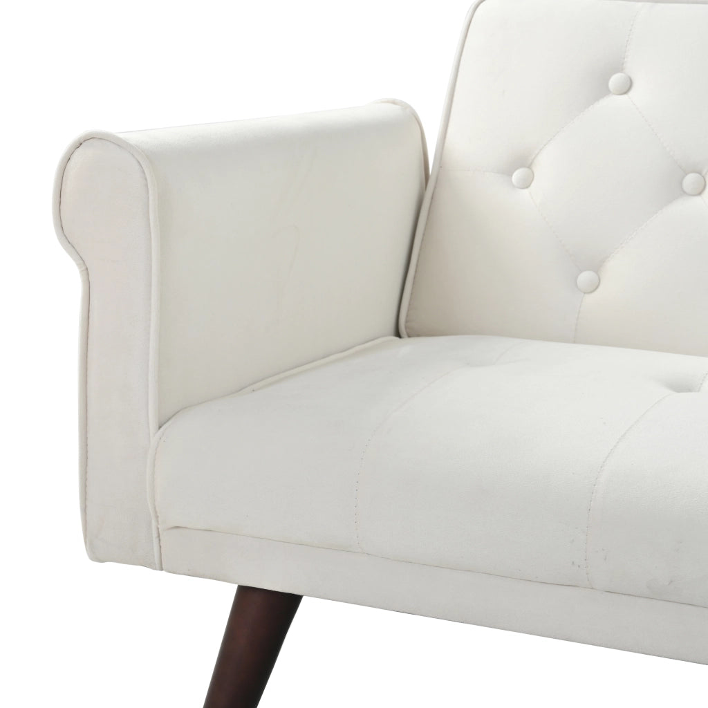 Divano letto 2 posti con schienali regolabili separatamente in velluto beige per soggiorno e ospiti 180 kg