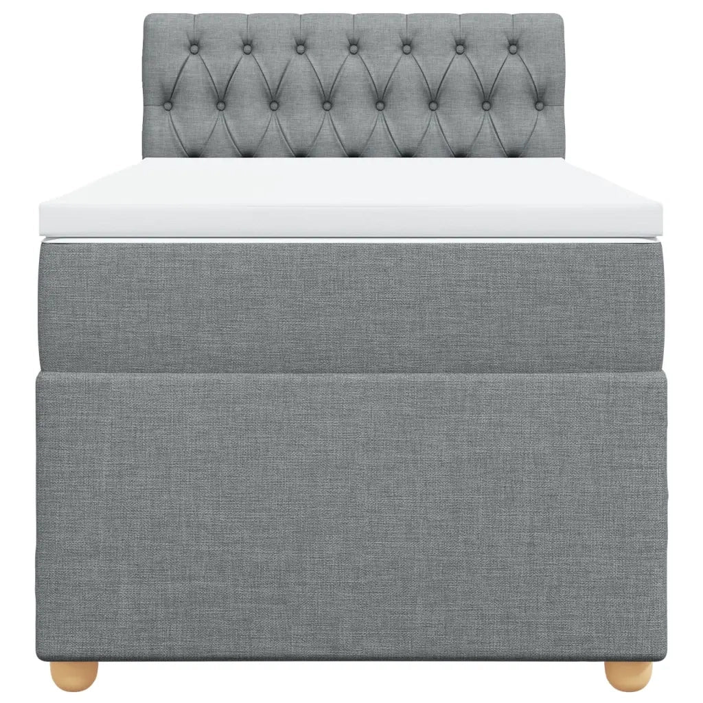 Giroletto a Molle con Materasso Grigio Chiaro100x200 cm Tessuto