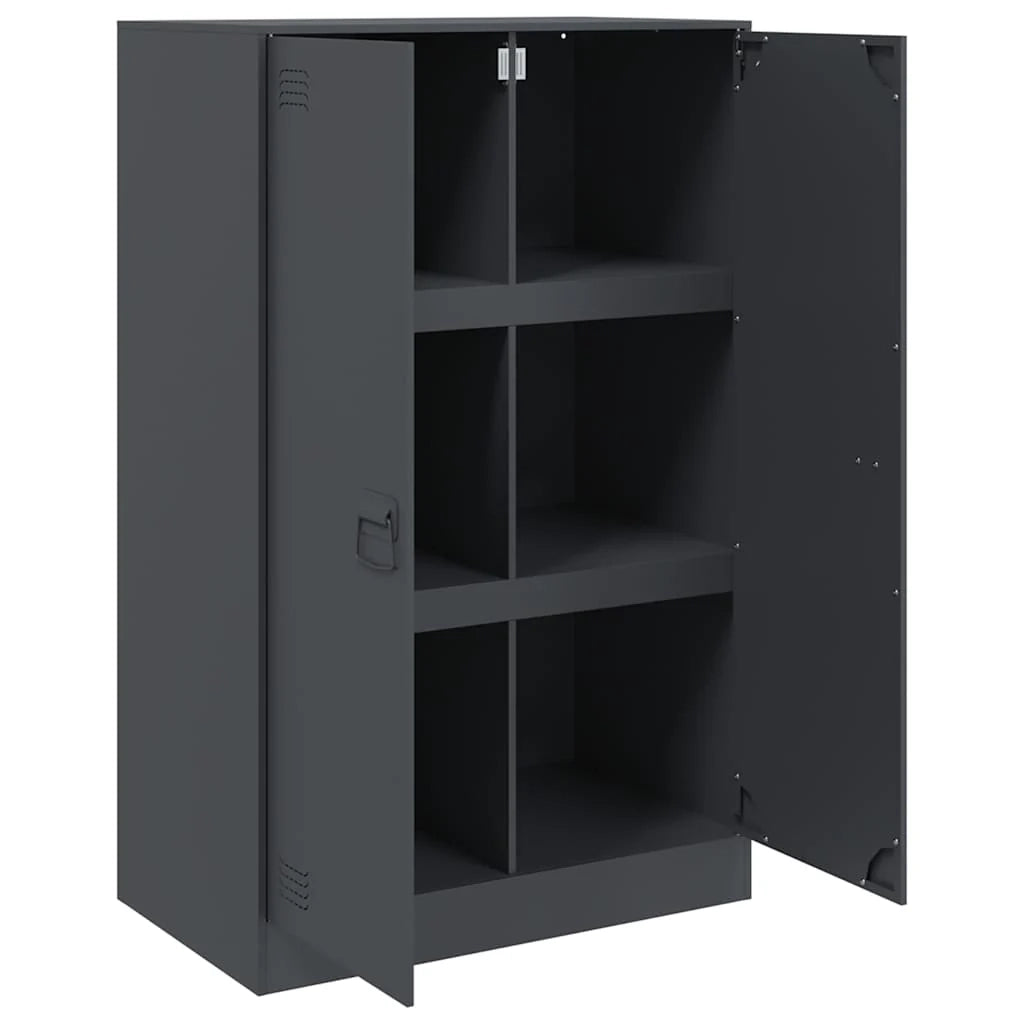 Buffet credenza cassettiera armadio mobile contenitore organizer per cucina soggiorno salotto 67 x 39 x 107 cm acciaio antracite 02_0029696