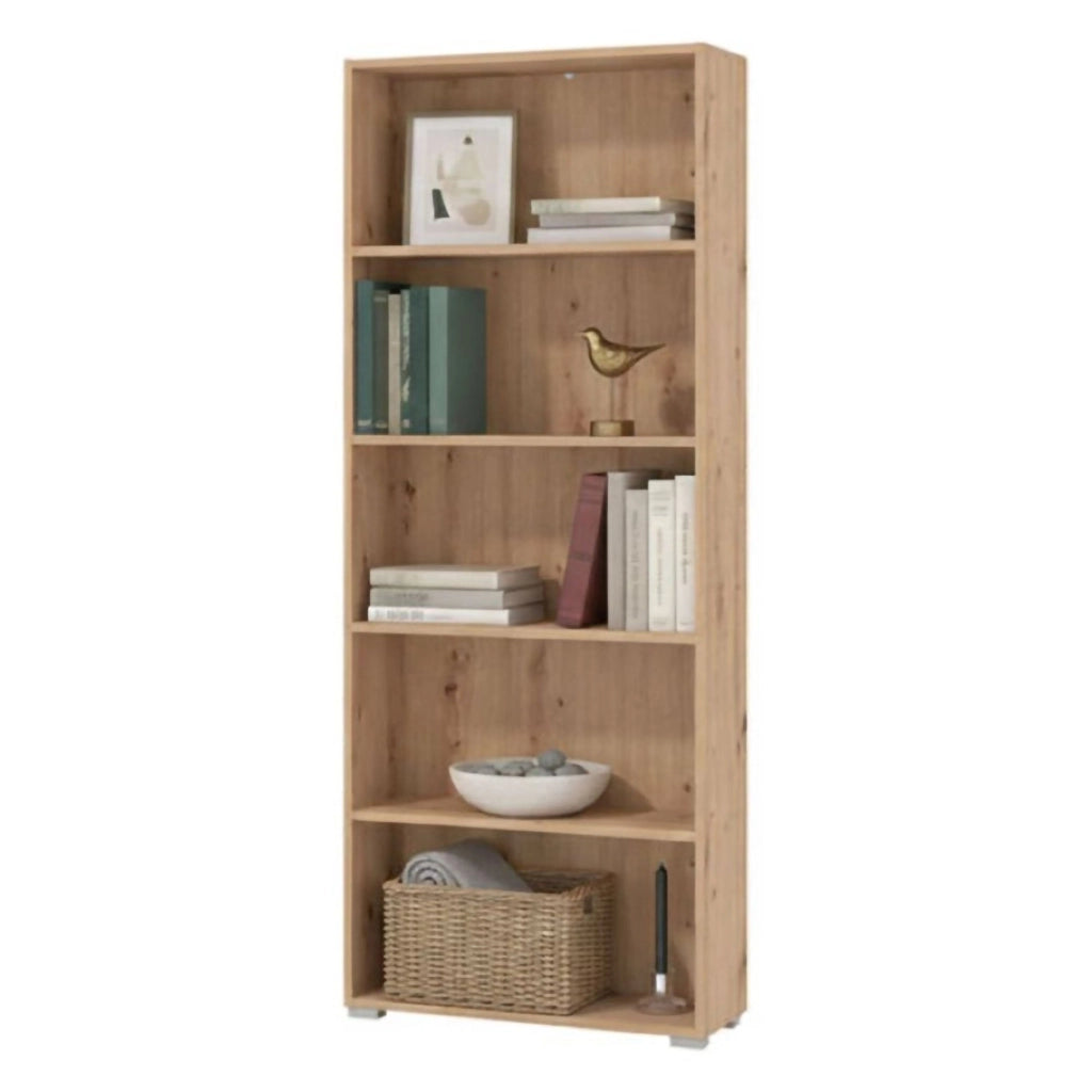 Biblioteca Urgnano, Libreria 4 Ripiani, 70x24.5x176.5h cm Marrone Rovere Nodi