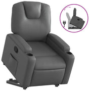 Poltrona | Sedia Relax Alzapersona Reclinabile Grigio in Similpelle