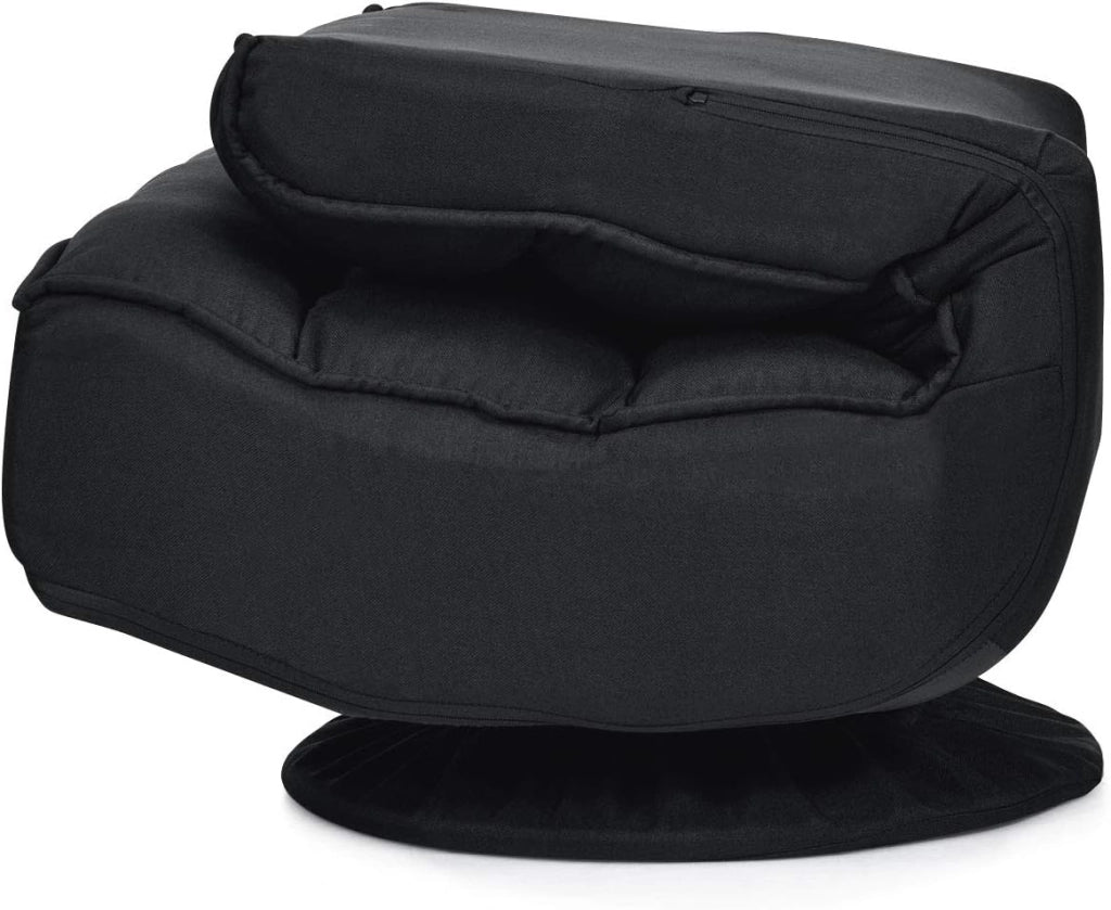 Sedia Imbottita da Pavimento, Reclinabile a 5 Livelli, Schienale Pieghevole, Base Girevole, Portata di 120 kg, Postazione da Relax/Lavoro/Gaming, 59x75x83 cm, 4 Colori Disponibili