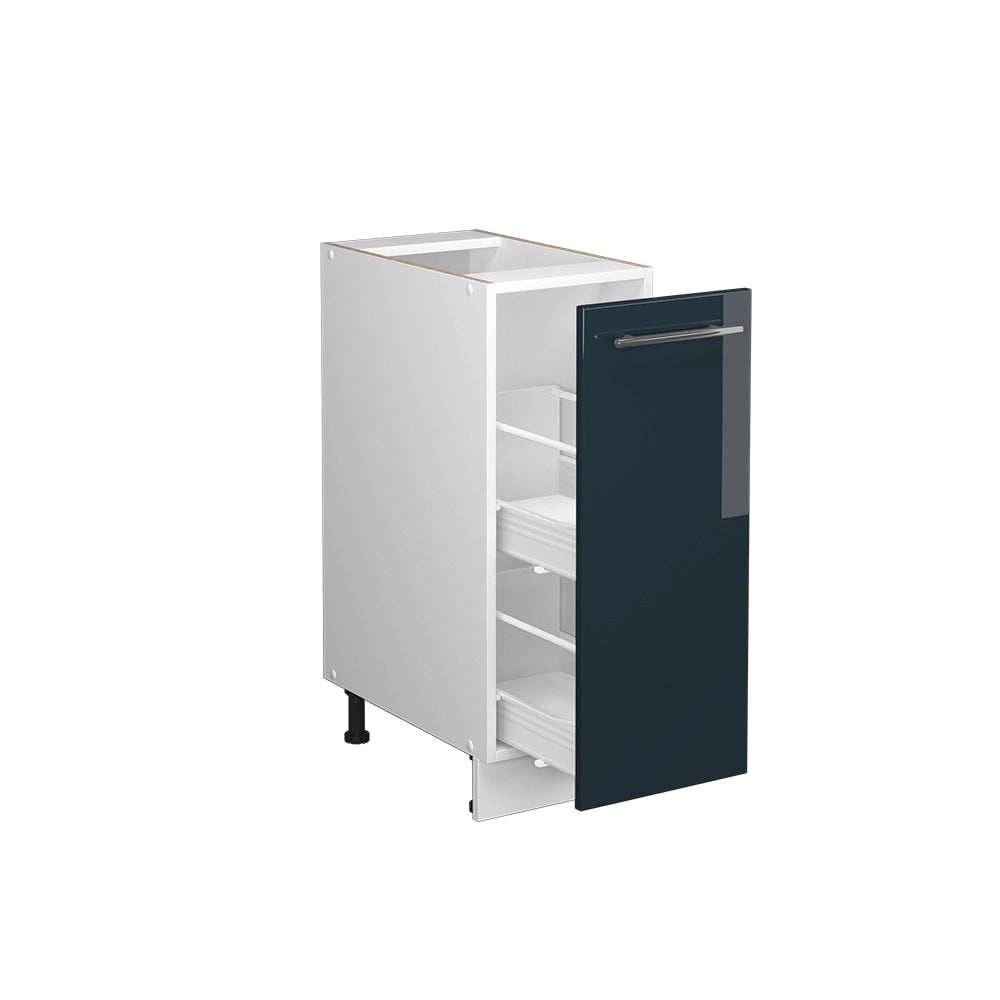 Armadio cucina dispensa alto Fame-Line Blu scuro lucido/Bianco 30 cm, PL Rovere Vicco