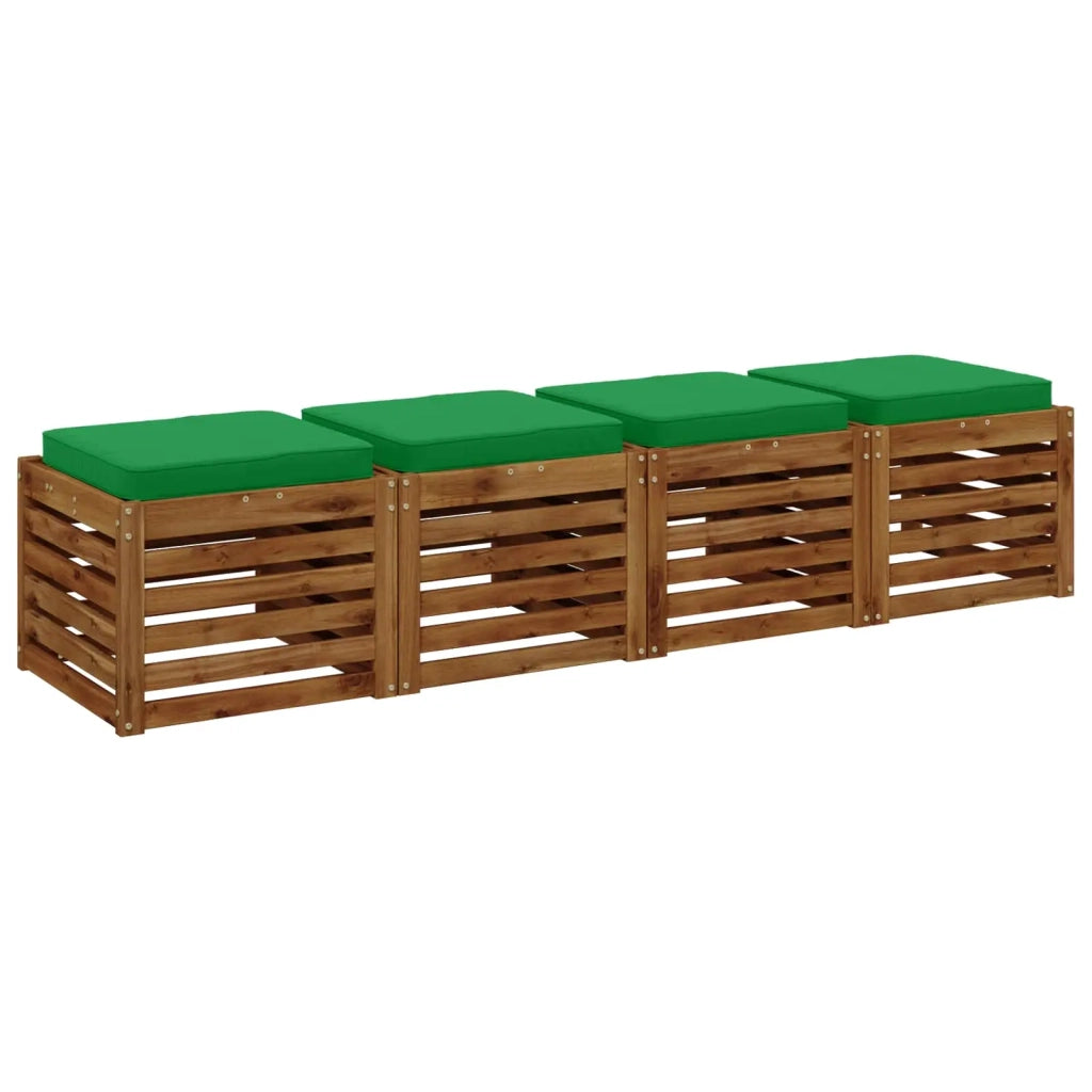 Cuscini per Sedia in 4 Pezzi VUGHT 4 pcs 100% Poliestere Verde 946287