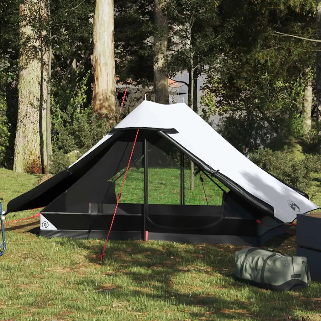 Tenda Campeggio 2 Persone-Tenda per Escursionismo Bianca Tessuto Oscurante Impermeabile 655184