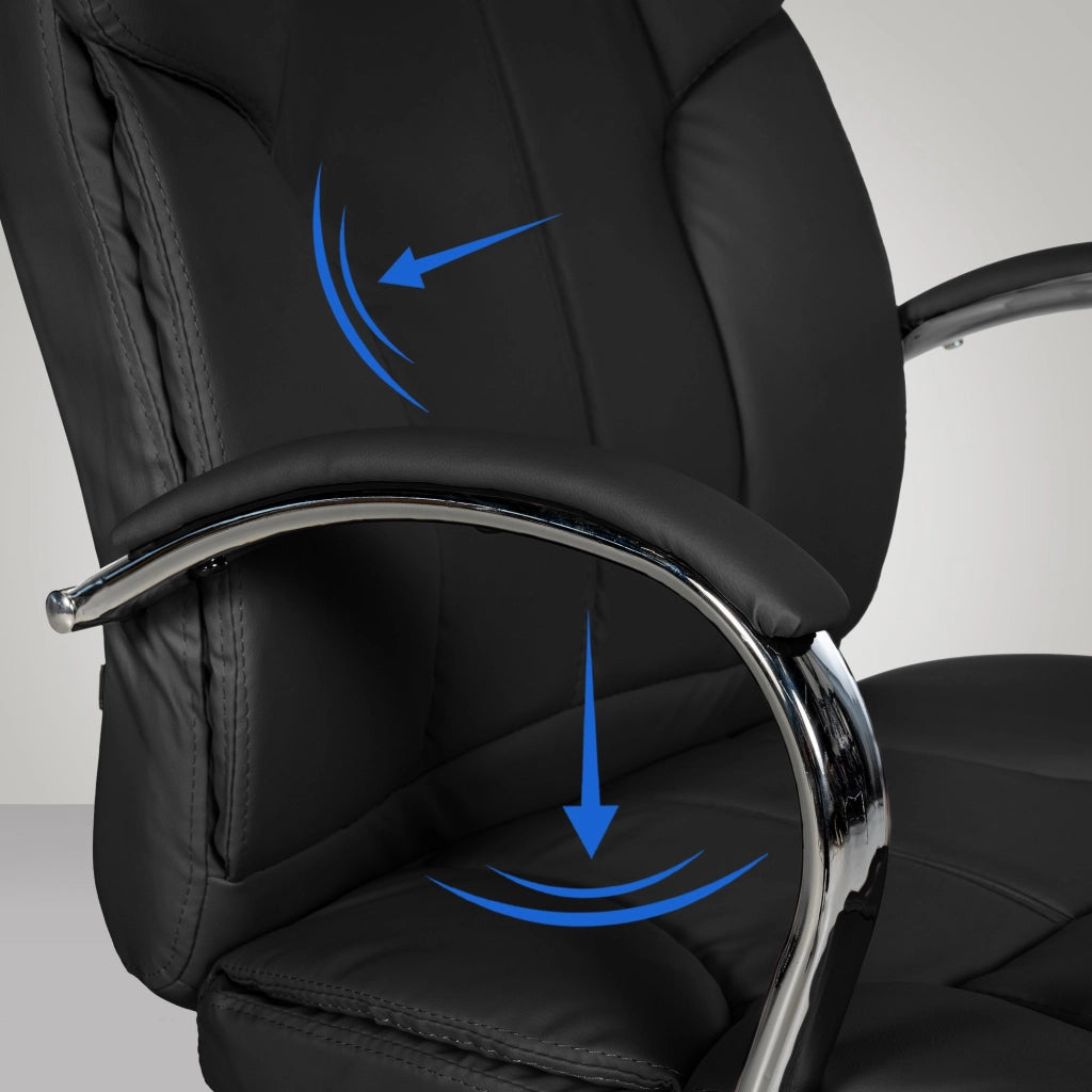 Poltrona ufficio XXL Xanthos in similpelle nero