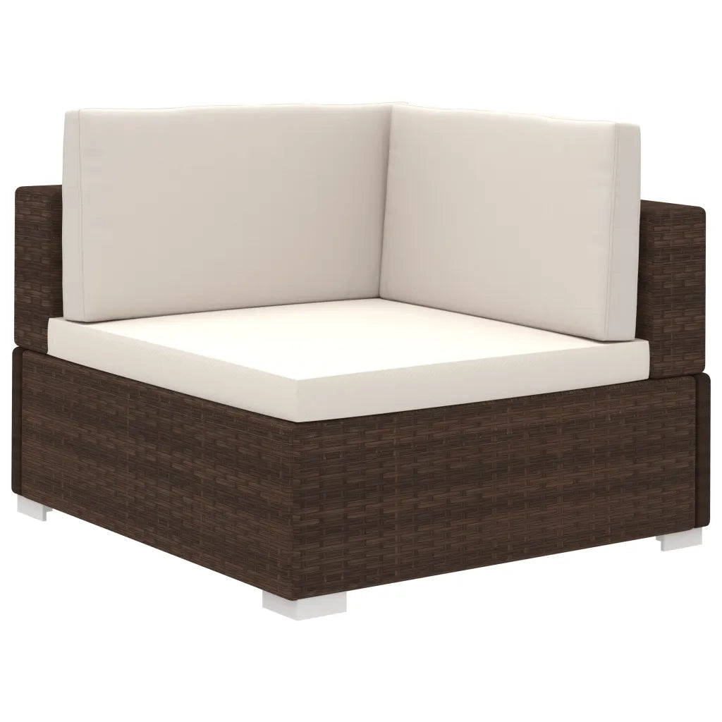 Set Divani da Giardino 6 pz con Cuscini in Polyrattan Marrone 41268
