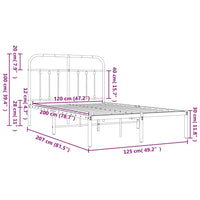 Giroletto con Testiera in Metallo Nero 120x200 cm 352576