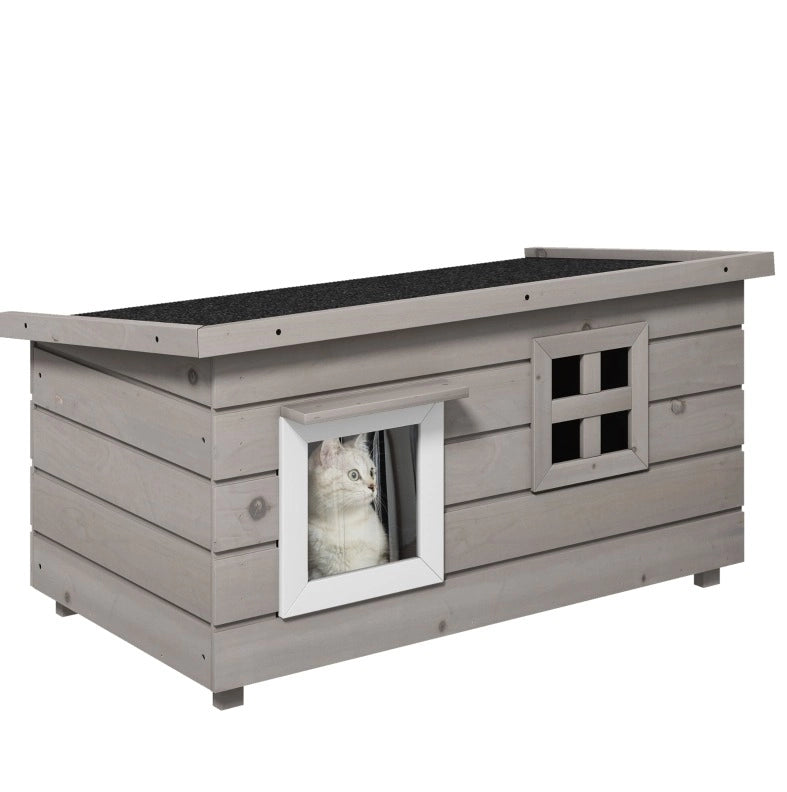 Casetta per gatti da esterno in legno 87x52x44 cm