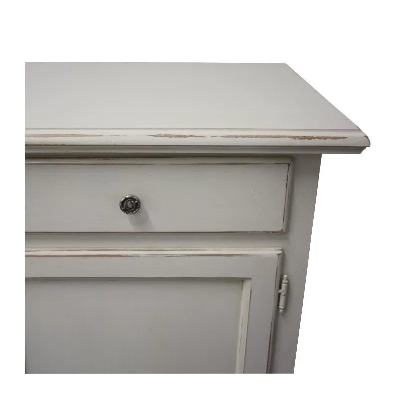 Madia credenza 2 porte 2 cassetti legno shabby bianco consumato 114x49x97 (3064) - Mobili 2G