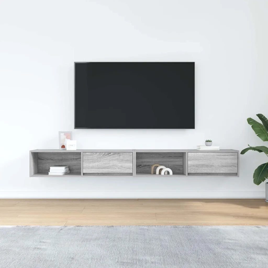 Mobili TV 2pz Grigio Sonoma 100x31x25,5 cm Legno Multistrato
