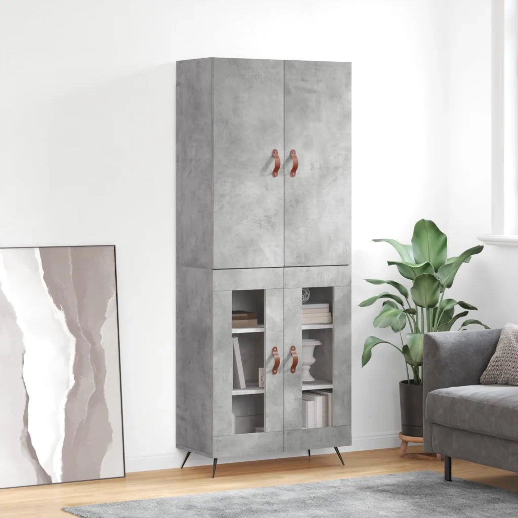 Credenza Grigio Cemento 69,5x34x180 cm in Legno Multistrato 3195711