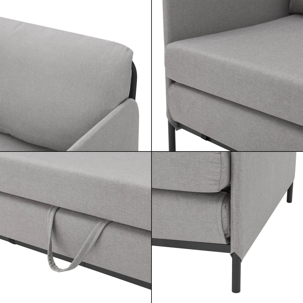 Divano/poltrona trasformabile a 2 posti 78 x 125 x 67 cm grigio chiaro 03_0009127