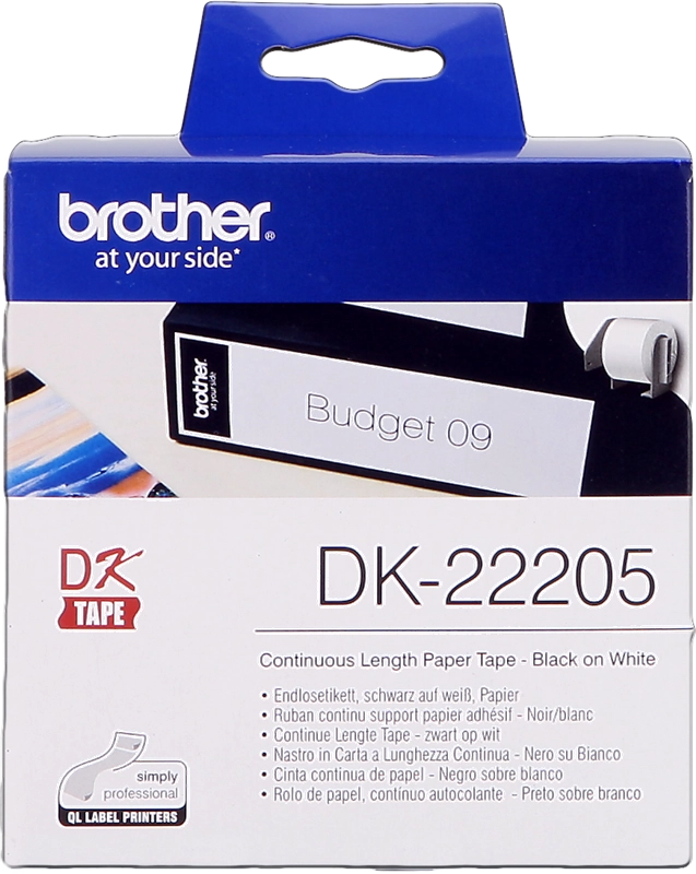 Brother DK-22205 nastro per etichettatrice Nero su bianco