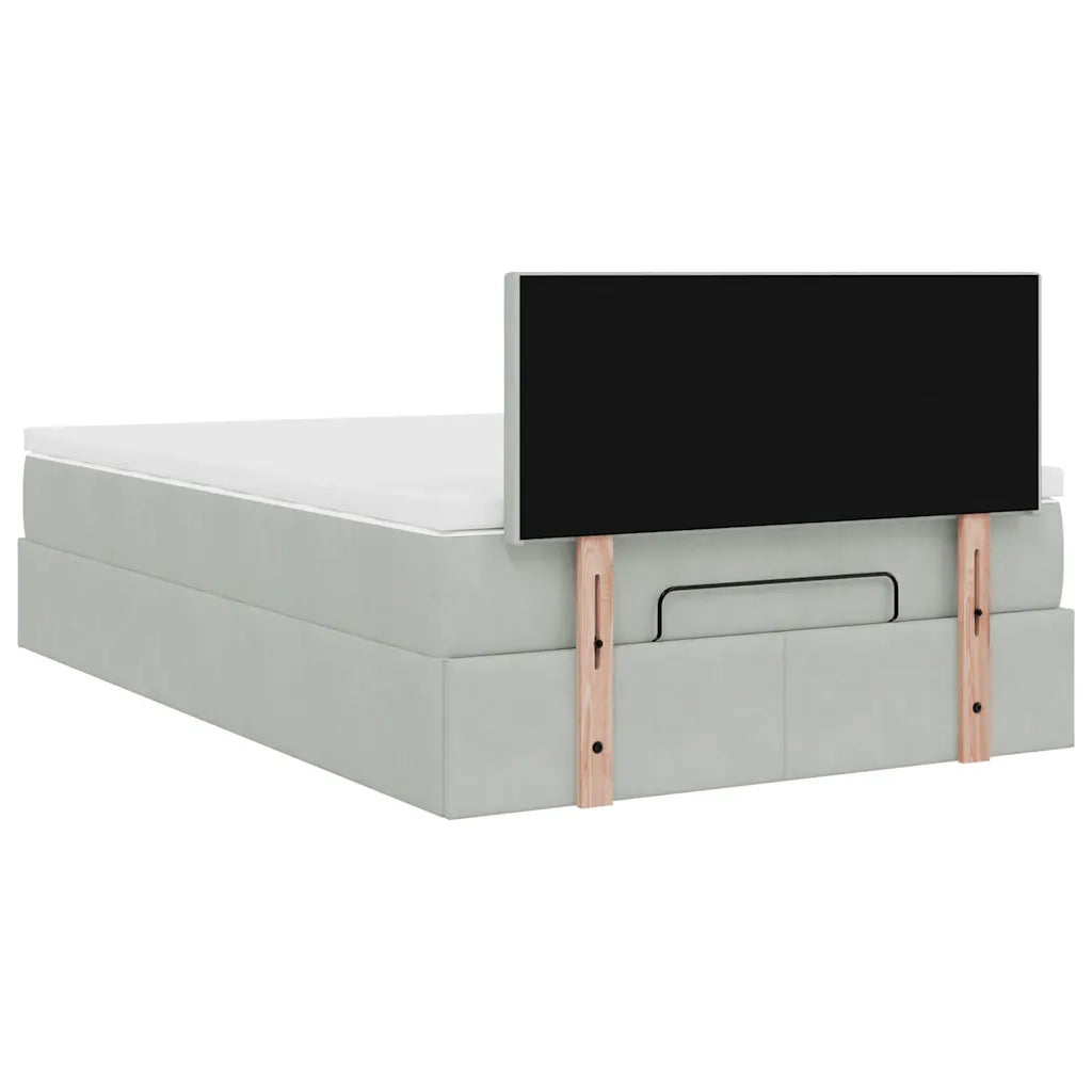 Struttura Letto Pouf con Materasso 120x200 cm Velluto 3311693