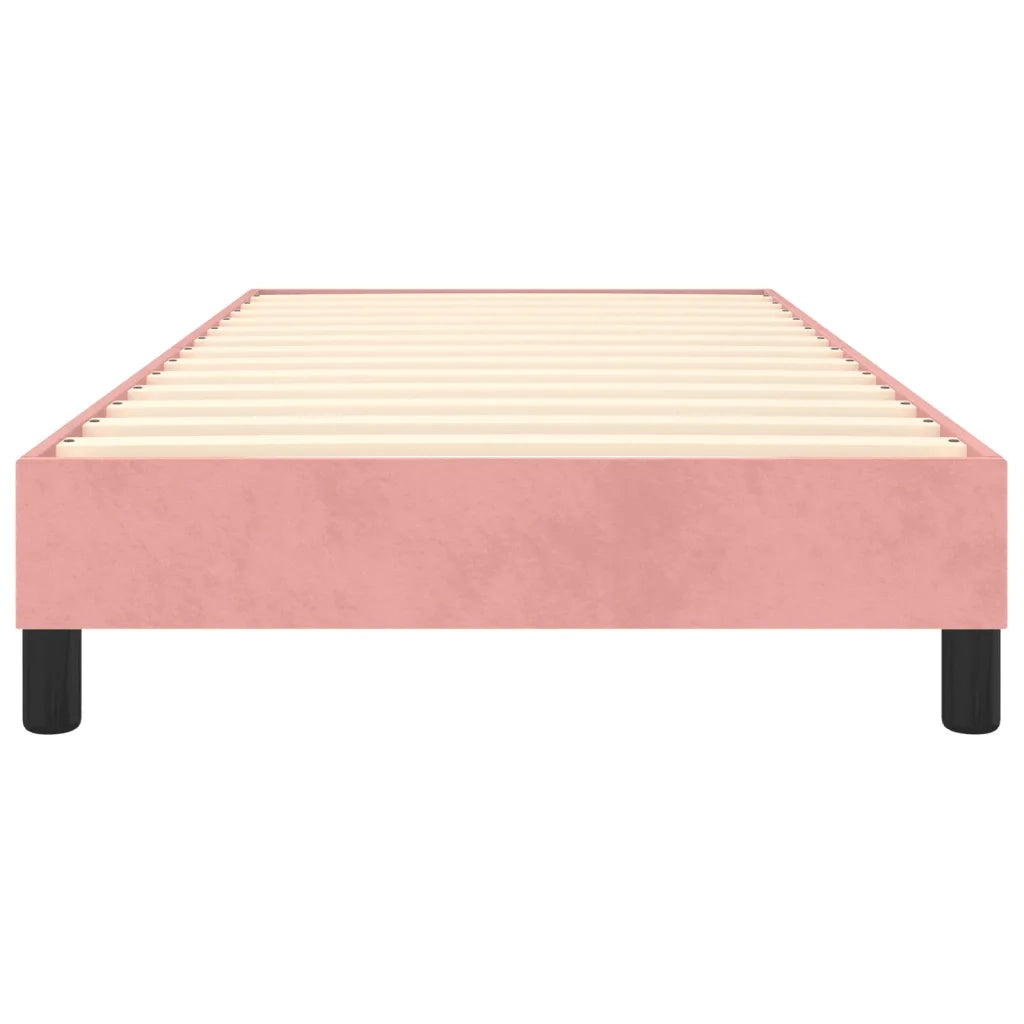 Struttura Letto a Rete a Molle Rosa 100x200 cm in Velluto 3120759
