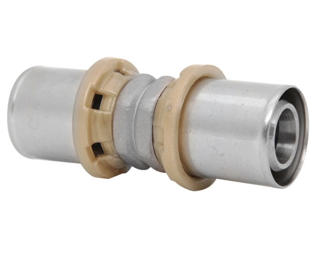 RACCORDO DIRITTO DOPPIO PER TUBO MULTISTRATO A PRESSARE MODELLO SEMPITER Ø26X3   ICMA  S.P.A.