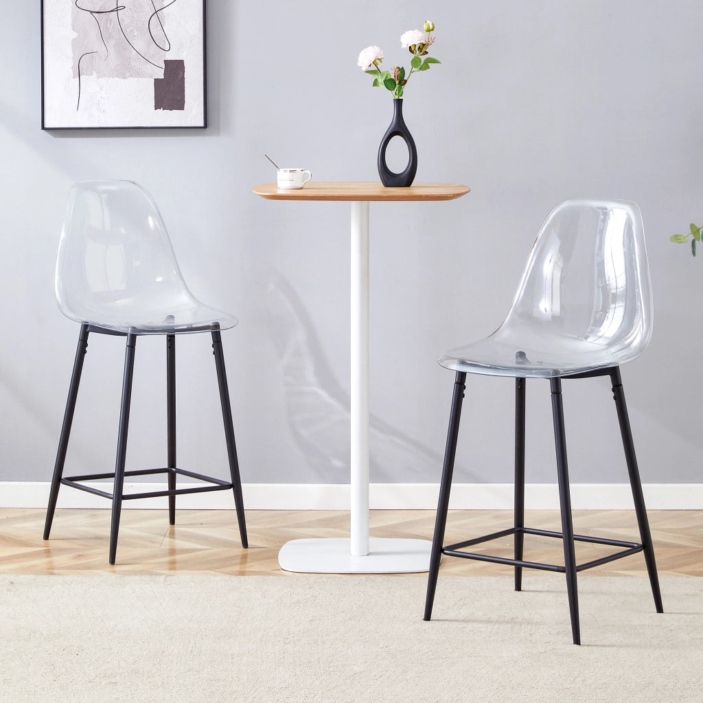 SGABELLO ALTO Trasparente 66,5x48,0x37,0 cm Plastica Nero