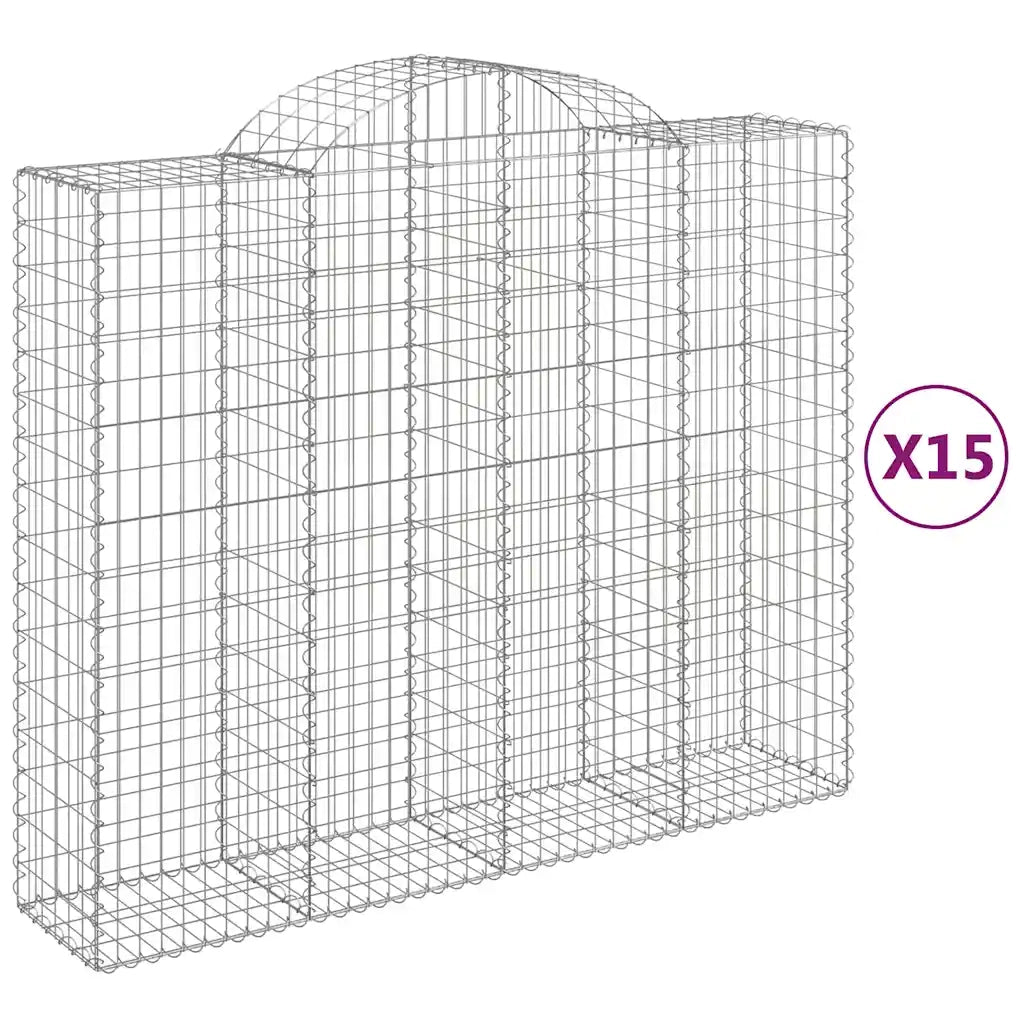 Cesti Gabbioni ad Arco 15 pz 200x50x160/180 cm Ferro Zincatocod mxl 76082