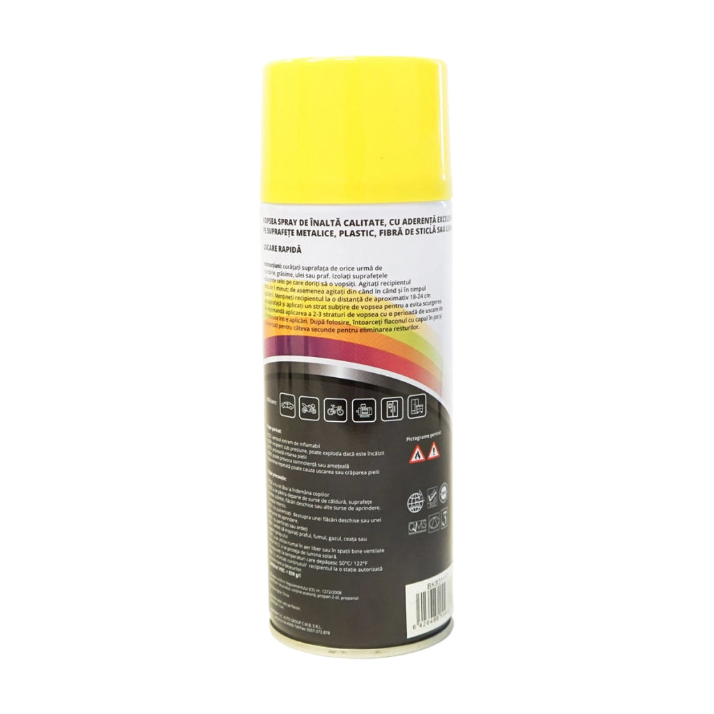 Spray vernice auto gialla tipo Welger professionale ad asciugatura rapida, 450 ml MAGIC