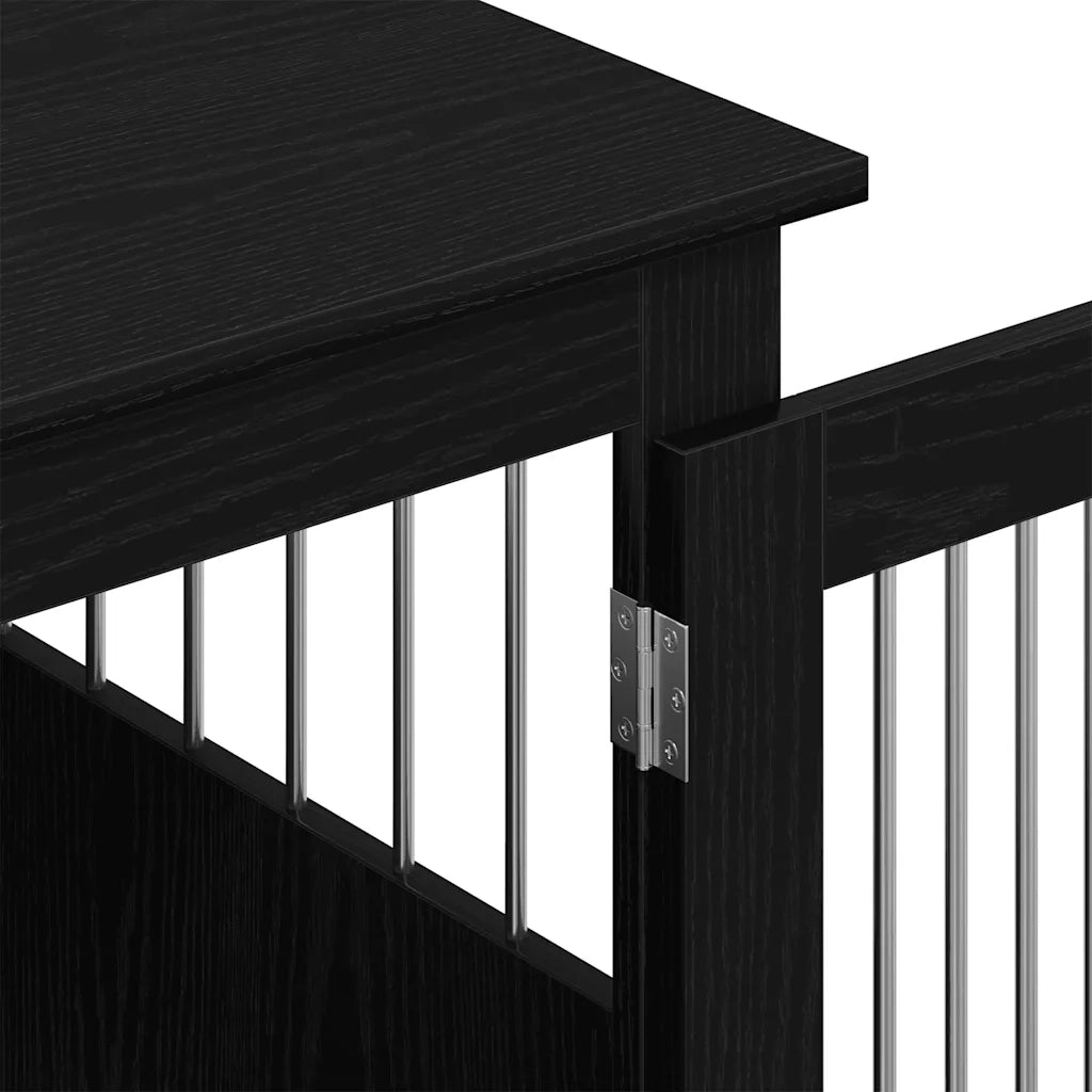 vidaXL Mobile per cuccia per cani Rovere Nero 75x55x65 cm in legno ingegnerizzato